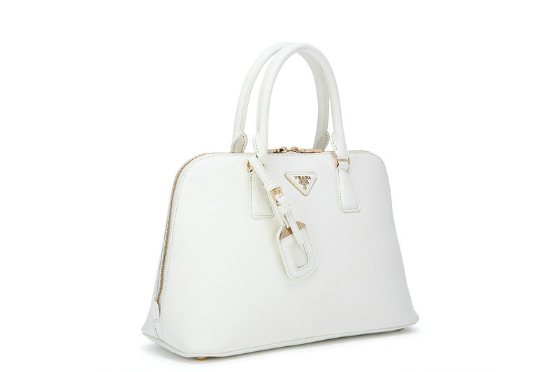 2014 Prada Saffiano Leather Two Handle Bag BL0816 white for sale